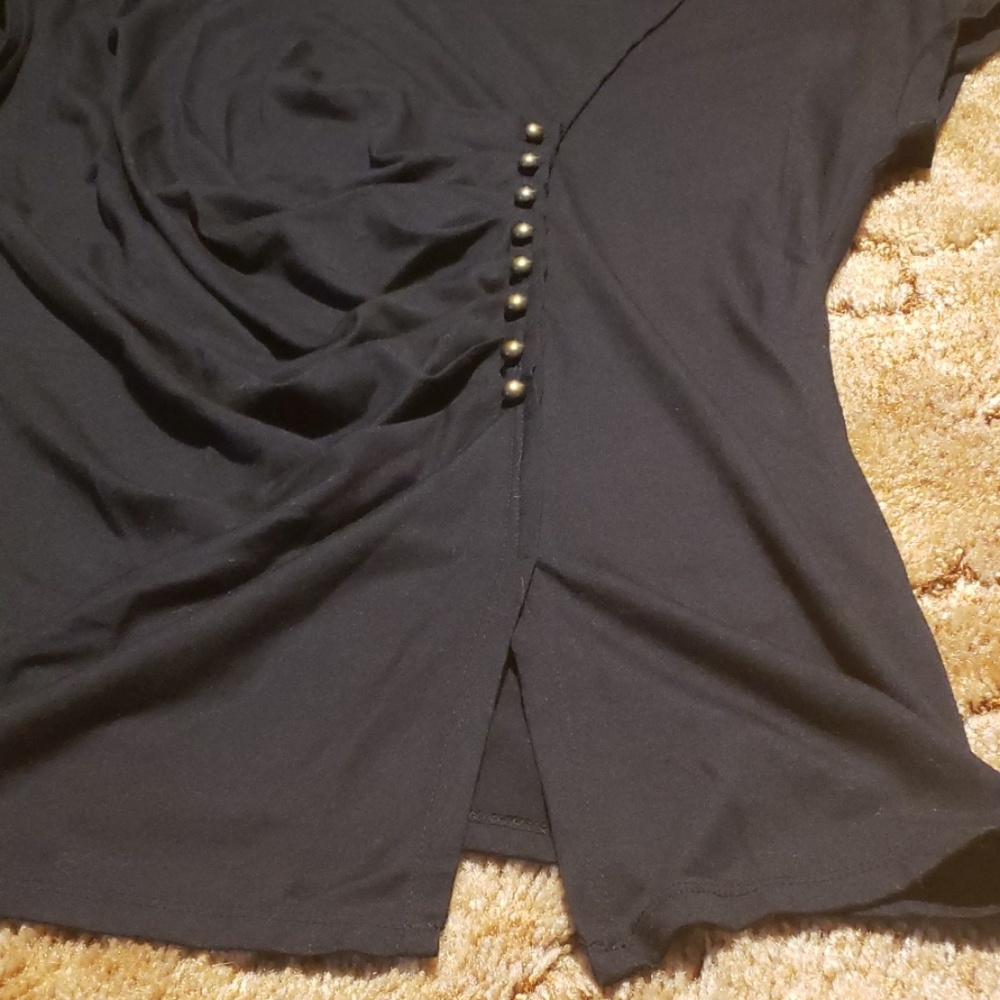 Black Dress Shirt With Buttons - Picture 3 of 7